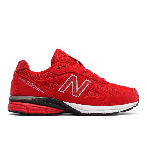 New Balance 990v4 Kids Grade School Lifestyle Shoes - Red (kj990rdg)