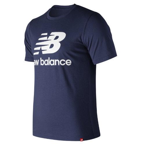 New Balance 91546 Men's Essentials Stacked Logo Tee - Navy (mt91546pgm)
