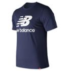 New Balance 91546 Men's Essentials Stacked Logo Tee - Navy (mt91546pgm)