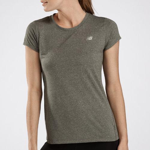 New Balance 2338 Women's Heathered Short Sleeve - Black Heather (wrt2338bk)