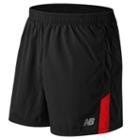New Balance 53071 Men's Accelerate 5 Inch Short - Black, Flame (ms53071bfl)