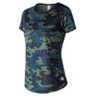 New Balance 91137 Women's Printed Accelerate Short Sleeve V2 - Green (wt91137frs)