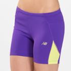 New Balance 3139 Women's 4 Inch Fitted Go 2 Short - Amethyst, Sunny Lime (wrs3139amt)