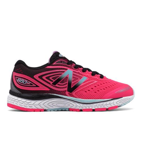New Balance 880v7 Kids Grade School Running Shoes - Pink/black/blue (kj880gsy)
