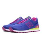 New Balance Woven 574 Women's 574 Shoes - Dazzling Blue, Magenta, Lime Green (wl574apr)