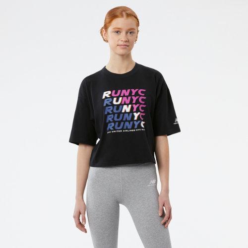 New Balance Women's United Airlines Nyc Half Finisher Nb Essentials Celebrate Boxy Tee