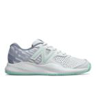 New Balance Leather 696v3 Women's Tennis Shoes - Blue/grey (wch696e3)