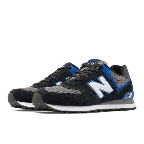 New Balance 574 Core Plus Men's 574 Shoes - Black/blue/grey (ml574aab)