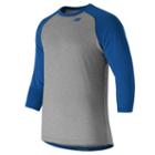 New Balance 601 Men's 3/4 Baseball Raglan Top - Blue (tmmt601try)