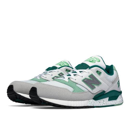 New Balance 530 90s Running Leather Men's Running Classics Shoes - Grey, Juniper, White (m530psa)