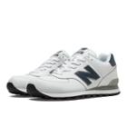 New Balance 574 Leather Men's 574 Shoes - White, Navy (nb574wny)