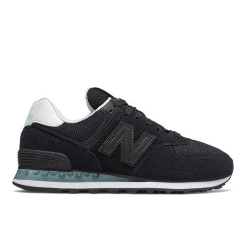 New Balance 574 Women's 574 Shoes - Black/blue (wl574npb)