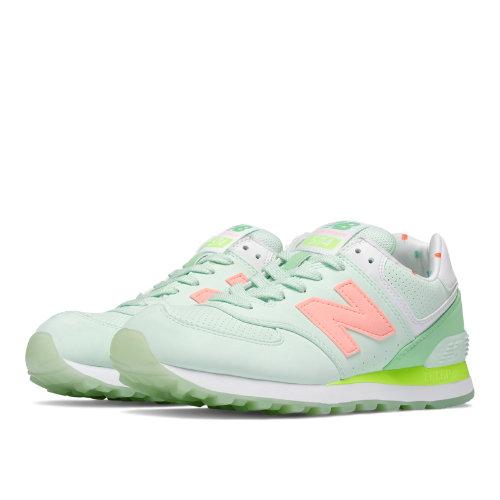 New Balance 574 State Fair Women's 574 Shoes - Seafoam, Summer Green, Cosmic Coral (wl574bwc)