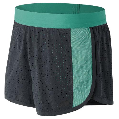 New Balance 61120 Women's Mixed Media Training Short - Green/grey (ws61120ref)