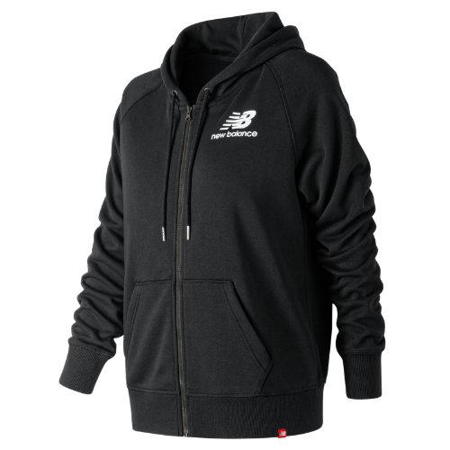 New Balance 91524 Women's Essentials Full Zip Hoodie - Black (wj91524bk)