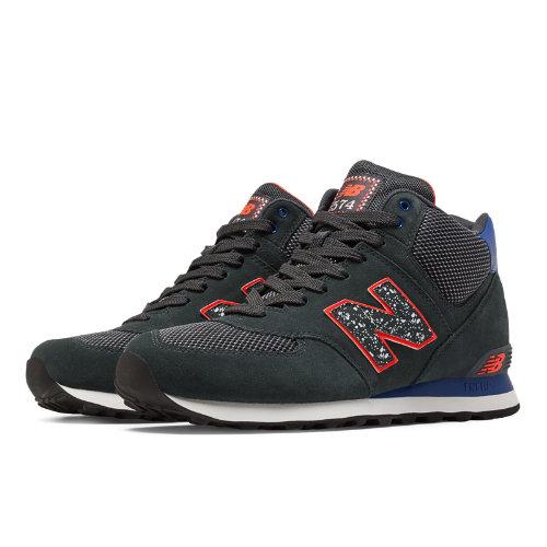 New Balance 574 Outside In Mid-cut Men's 574 Shoes - Dark Grey, Blue, Orange (mlm574oa)