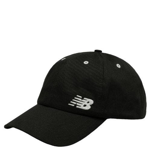 New Balance Men's & Women's 6 Panel Curved Brim Cap - Black, White (500015bk)