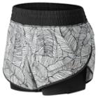 New Balance 81265 Women's 4 Inch Printed Impact Short - Black/white (ws81265bkw)