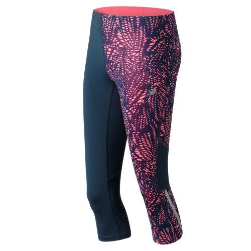 New Balance 63229 Women's Printed Impact Capri - Pink/navy (wp63229gup)