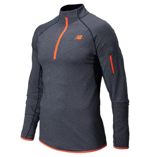 New Balance 5143 Men's Ultra Half Zip - Dark Sapphire Heather, Dynamite (mrt5143dsh)