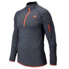 New Balance 5143 Men's Ultra Half Zip - Dark Sapphire Heather, Dynamite (mrt5143dsh)