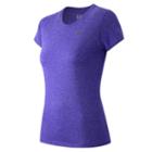 New Balance 53150 Women's Heathered Short Sleeve Tee - Purple (wt53150tth)
