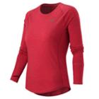 New Balance 53210 Women's Performance Merino Long Sleeve Crew - Cerise Heather (wt53210crh)