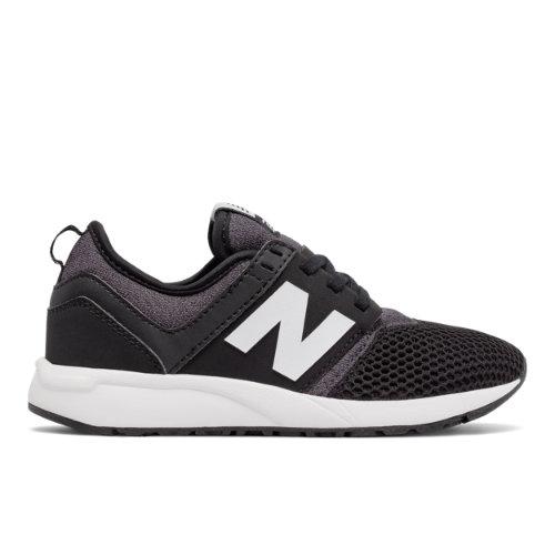 New Balance 247 Classic Kids' Pre-school Lifestyle Shoes - Black/white (kl247bgp)
