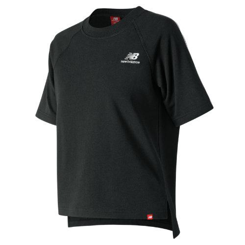 New Balance 91591 Women's Essentials Pinstripe Short Sleeve Crew - Black (wt91591bk)