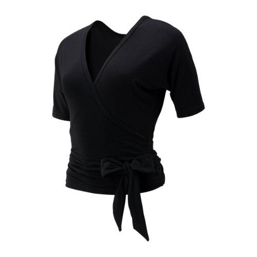 New Balance 93454 Women's Balance Two Way Wrap Tee - Black (wt93454bk)