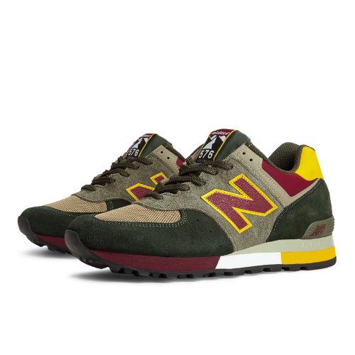 New Balance Made In Uk Three Peaks 576 Men's Limited Edition Shoes - Khaki, Yellow, Burgundy (m576ekg)