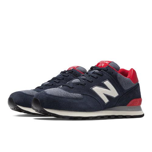 New Balance Pennant Pack 574 Men's 574 Shoes - Navy, Red, Off White (ml574pnv)