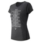 New Balance 53184 Women's Heathered Ss Tee Graphic - Black (wt53184bk)