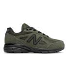 New Balance 990v4 Kids' Pre-school Lifestyle Shoes - Green/black (kj990olp)