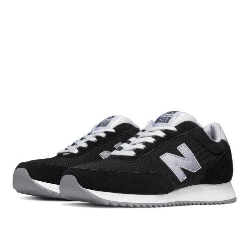 New Balance 501 90s Traditional Ripple Sole Women's Running Classics Shoes - Black, White (wz501noa)