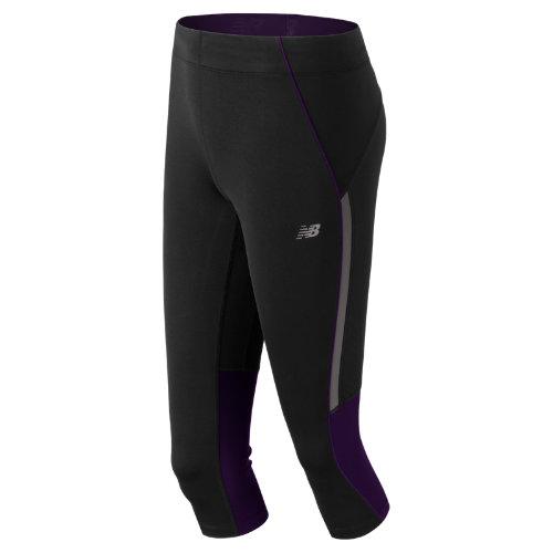 New Balance 53222 Women's Impact Capri - Black, Imperial Purple (wp53222bie)