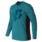 New Balance 71065 Men's Accelerate Graphic Long Sleeve - Blue/black (mt71065dnb)