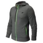 New Balance 5195 Men's Edge Hoodie - Lead Heather, Chemical Green (mfj5195leh)