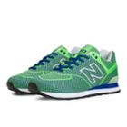 New Balance Woven 574 Men's 574 Shoes - Neon Green, Neon Blue, Light Grey (ml574gb)