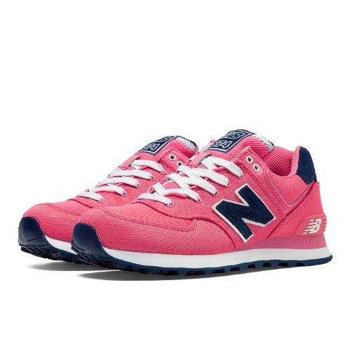 New Balance 574 Pique Polo Pack Women's 574 Shoes - Bubble Gum Pink, Navy (wl574pop)
