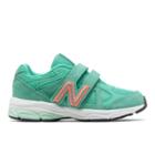 New Balance Hook And Loop 888 Kids' Running Shoes - Green/pink (kv888ggp)