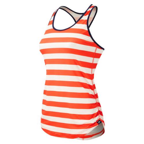 New Balance 63142 Women's J.crew Striped Perfect Tank - Red/white (wt63142fps)