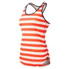 New Balance 63142 Women's J.crew Striped Perfect Tank - Red/white (wt63142fps)