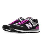 574 New Balance Women's 574 Shoes - Black, Purple Cactus Flower (wl574sbp)