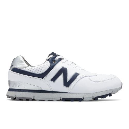 New Balance Golf Leather 574 Men's Golf Shoes - White/navy (nbg574wn)