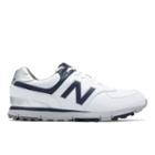 New Balance Golf Leather 574 Men's Golf Shoes - White/navy (nbg574wn)