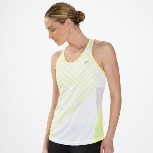 New Balance 4125 Women's Momentum Racerback Print - Sunny Lime, White (wrt4125syl)