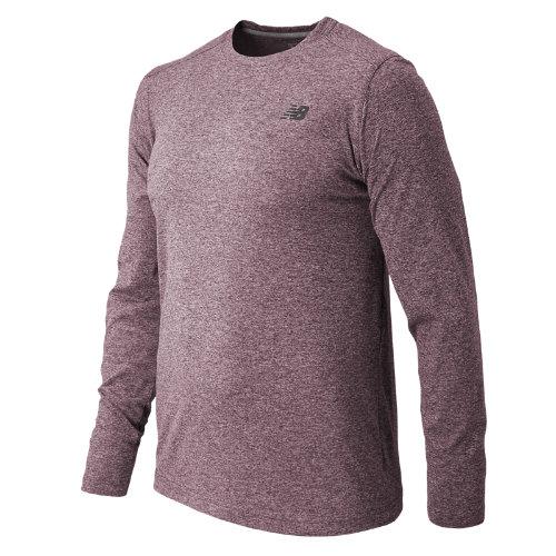 New Balance 53080 Men's Long Sleeve Heather Tech Tee - Burgundy (mt53080bg)