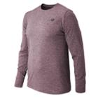 New Balance 53080 Men's Long Sleeve Heather Tech Tee - Burgundy (mt53080bg)