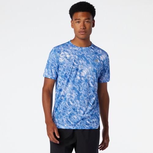New Balance Mens Nyc Marathon Printed Impact Run Short Sleeve